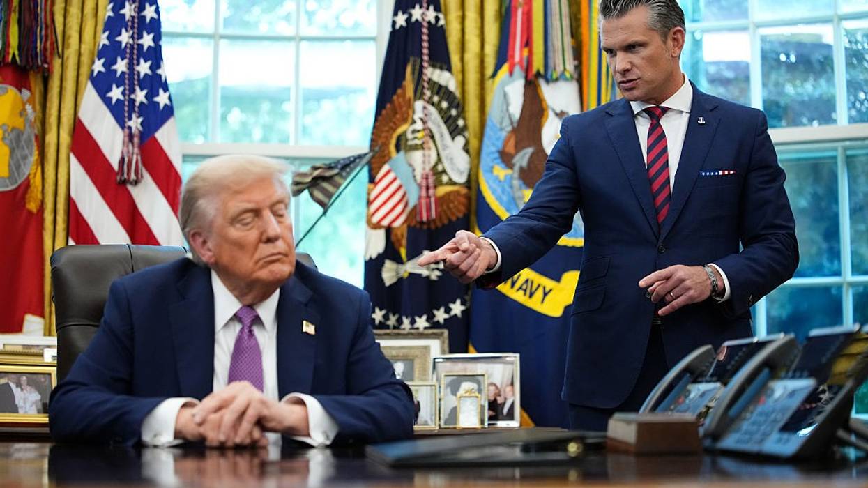 Trump and Hegseth in the Oval Office