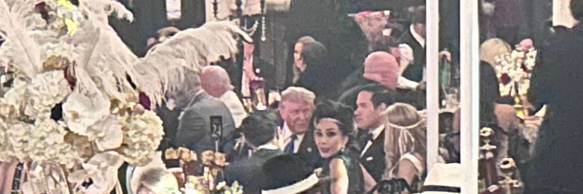 Trump and MAGA hangers-on at his Great Gatsby party