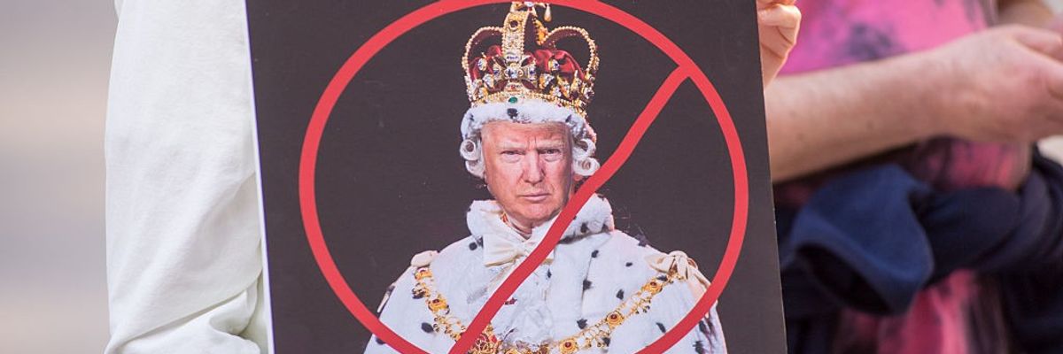 Trump as a king, crossed out