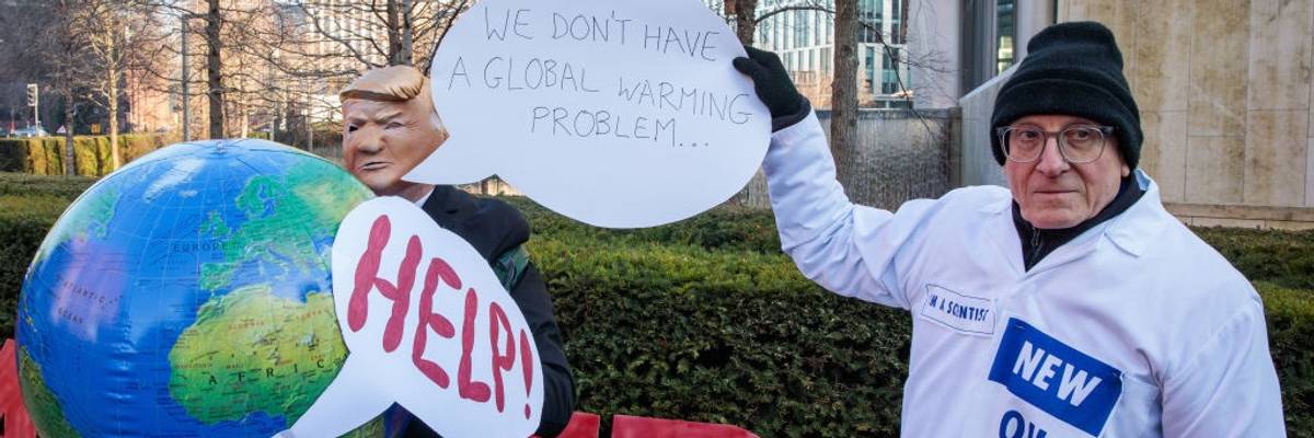 Trump Climate Danger Protest Outside US Embassy London
