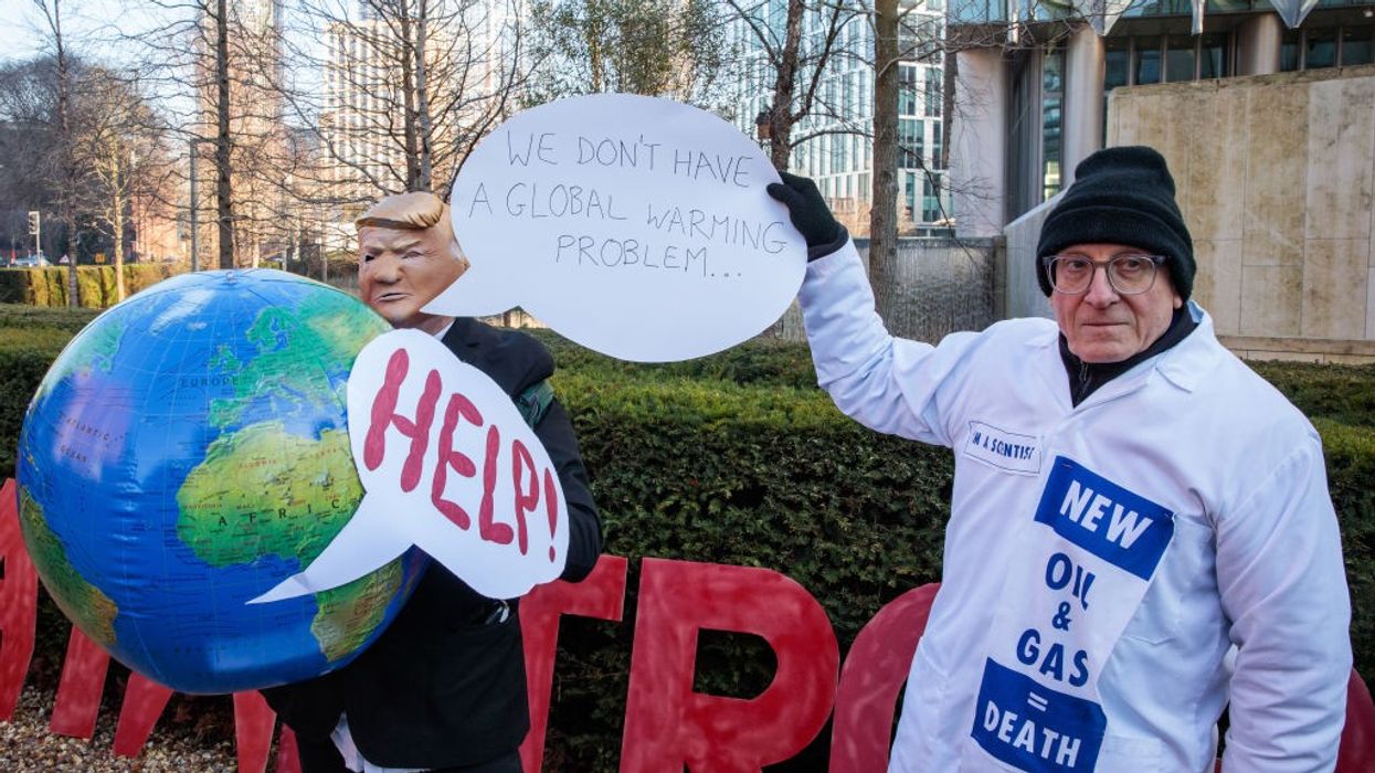 Trump Climate Danger Protest Outside US Embassy London
