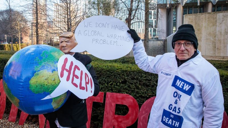 Trump Climate Danger Protest Outside US Embassy London