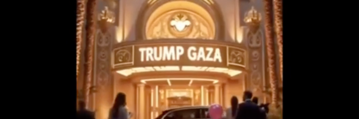 Trump Gaza hotel AI image.