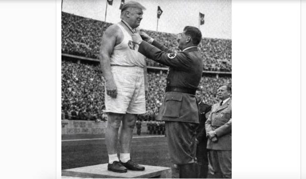 Trump gets a 1936 Olympic medal from Hitler to go with his recycled peace prize