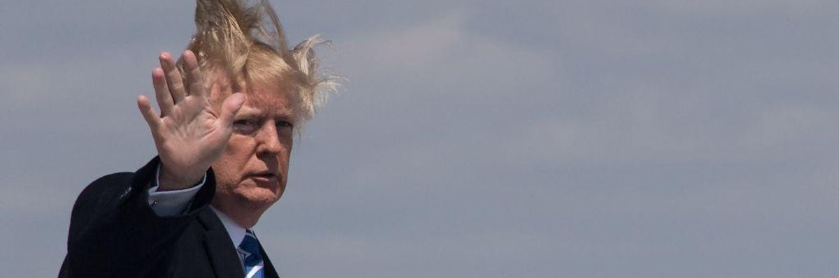 Trump getting on the plane