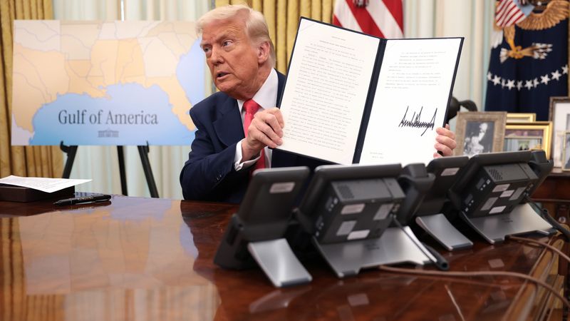 Trump holds up executive order.