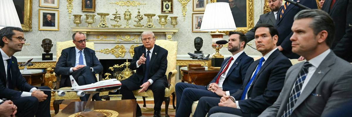 Trump meets with Merz in Oval Office.