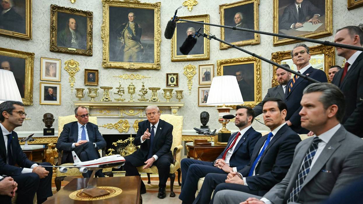 Trump meets with Merz in Oval Office.