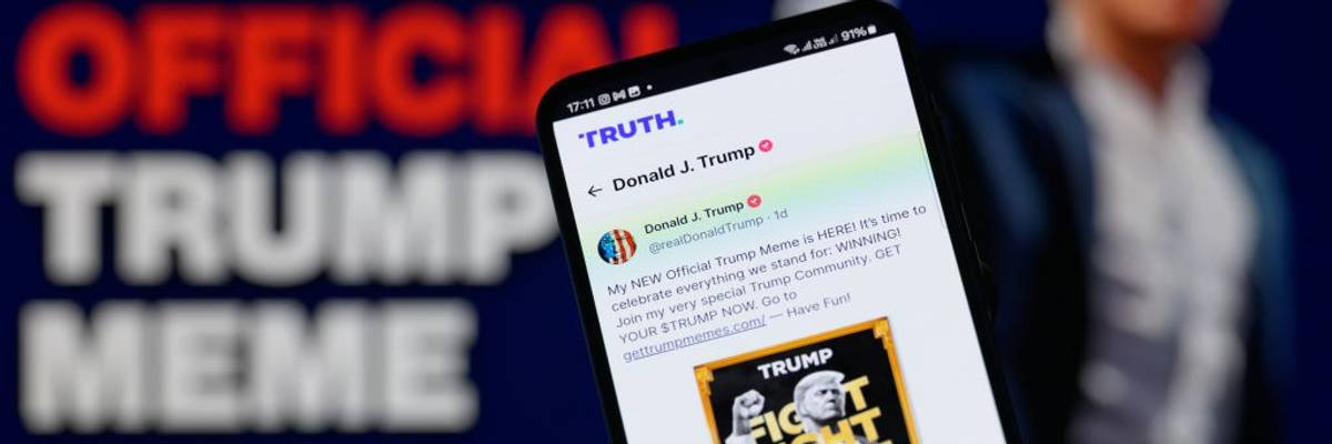 $Trump meme coin announcement on a smartphone