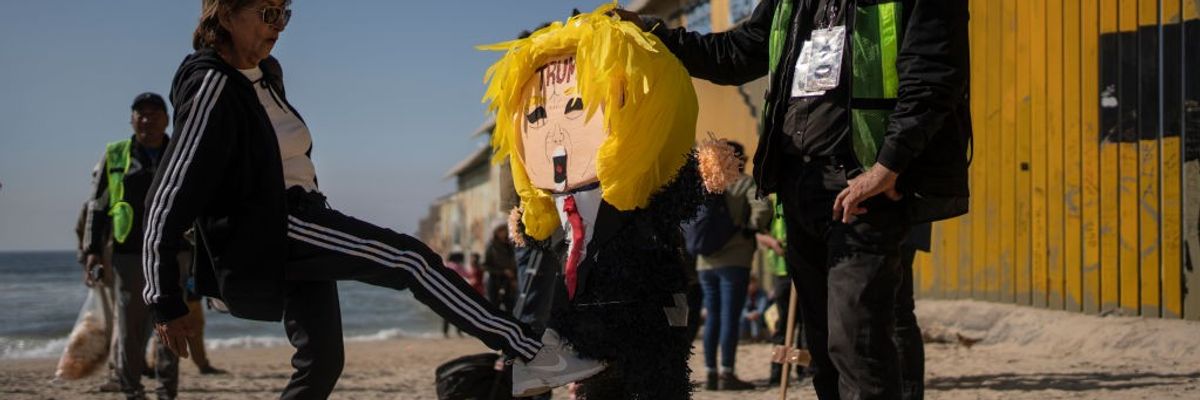 Trump protest on U.S.-Mexico border.