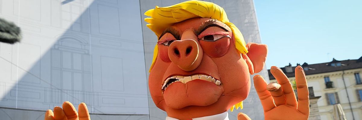 Trump puppet at May Day Demonstration