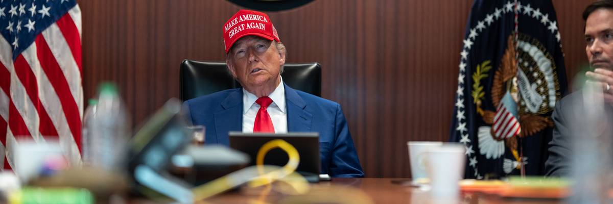 Trump sits in the situation room.