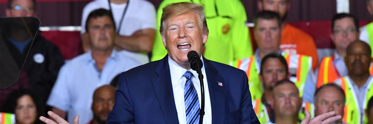 Trump speaks at Shell complex.