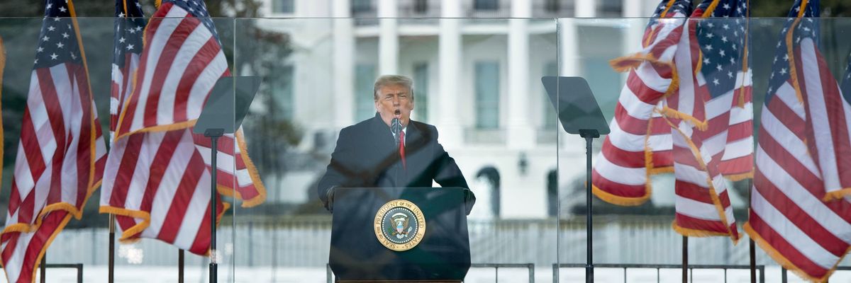 Trump speaks at the White House on January 6, 2021