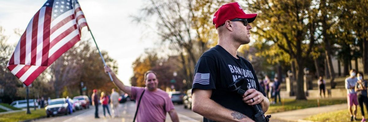 Trump supporter with rifle