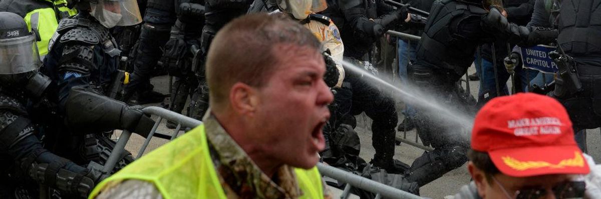 Trump supporters clash with police on Jan. 6, 2021.