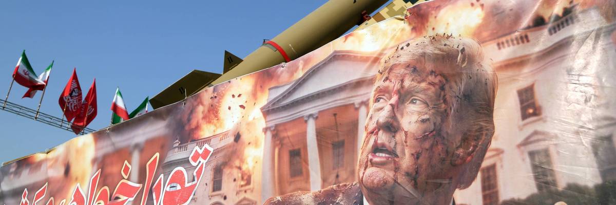 Trump-targeting banner displayed in Tehran's Azadi Square