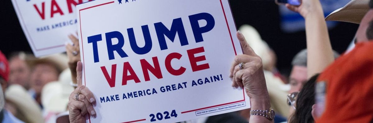Trump Vance 2024 placard