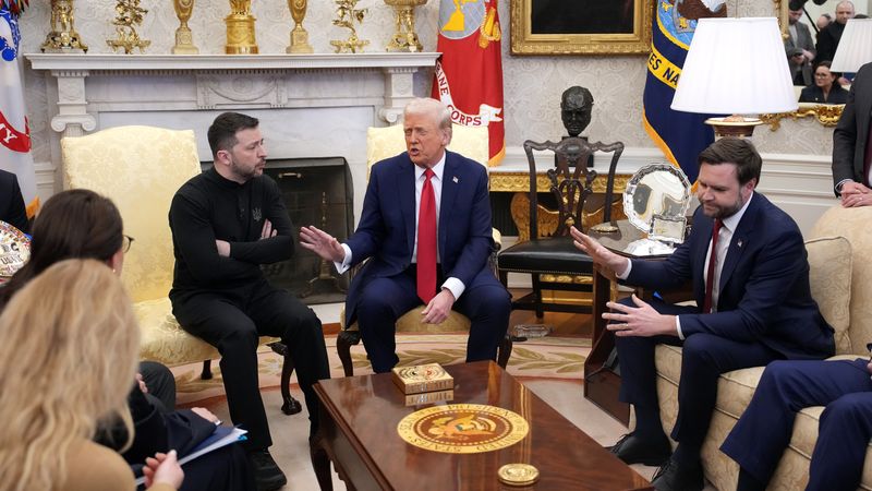 Trump, Vance, and Zelenskyy in the Oval Office.