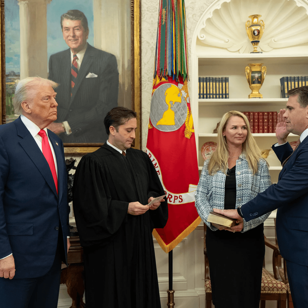 Trump watches Todd Blanche being sworn in as acting deputy attorney general