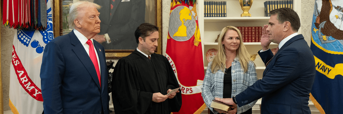 Trump watches Todd Blanche being sworn in as acting deputy attorney general