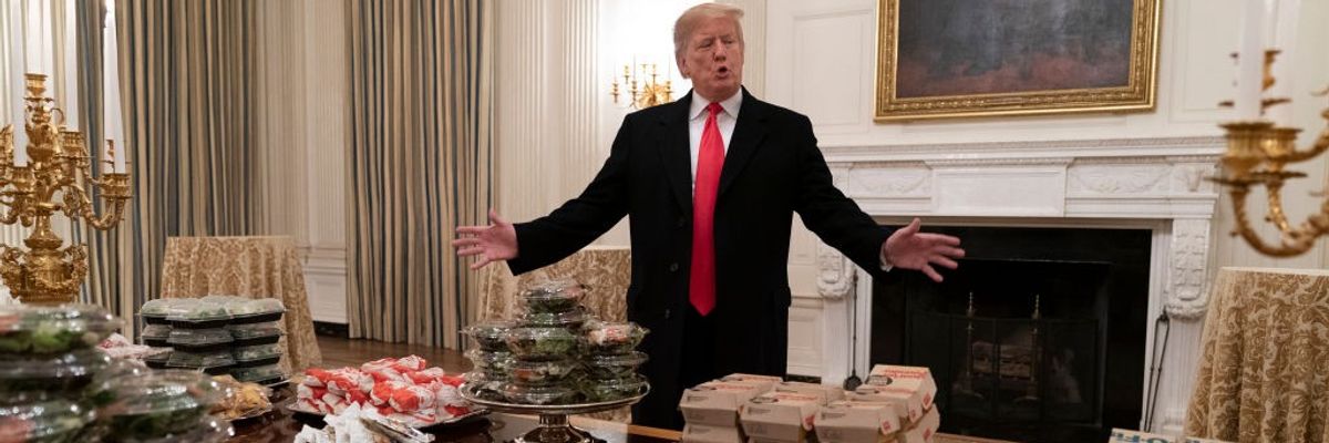 Trump with fast food at White House