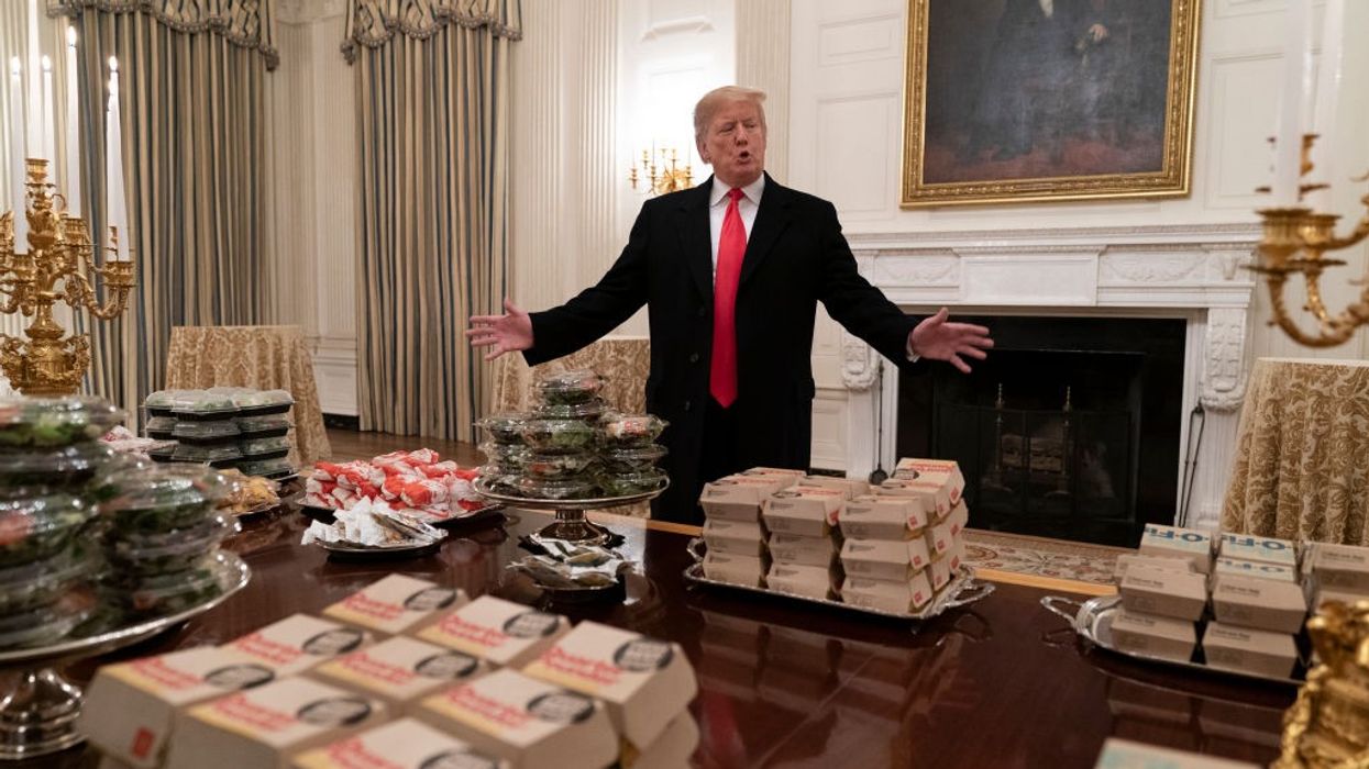 Trump with fast food at White House