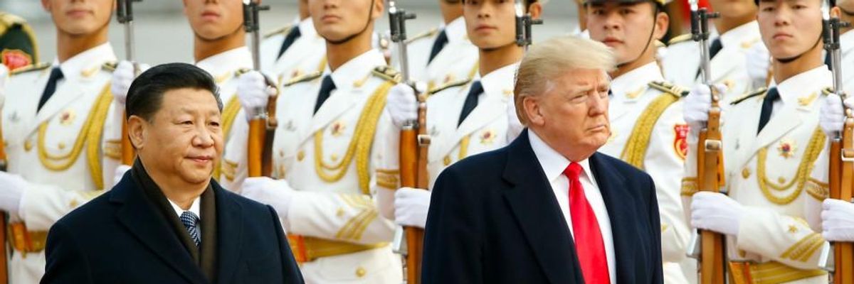 Trump with Xi in China.