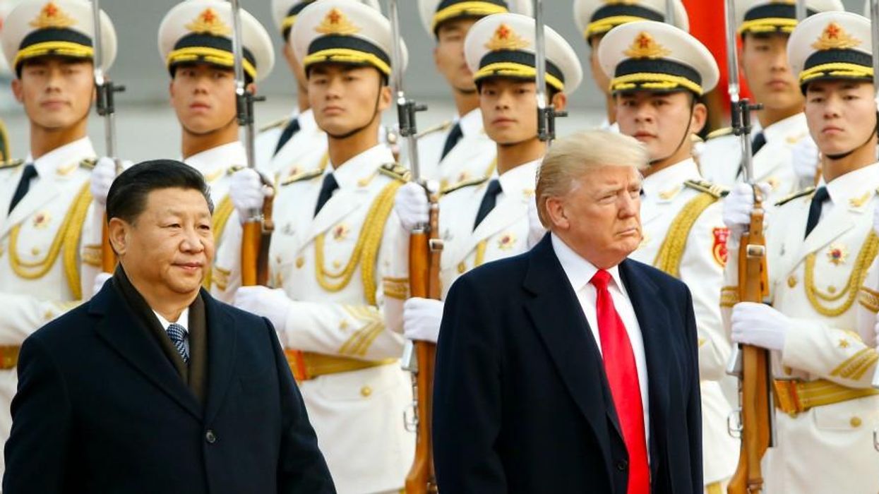 Trump with Xi in China.