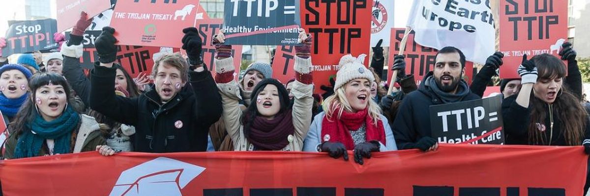 Brussels Rally Denounces Massive Trade Deal That Would Be 'Hijack of Democracy'