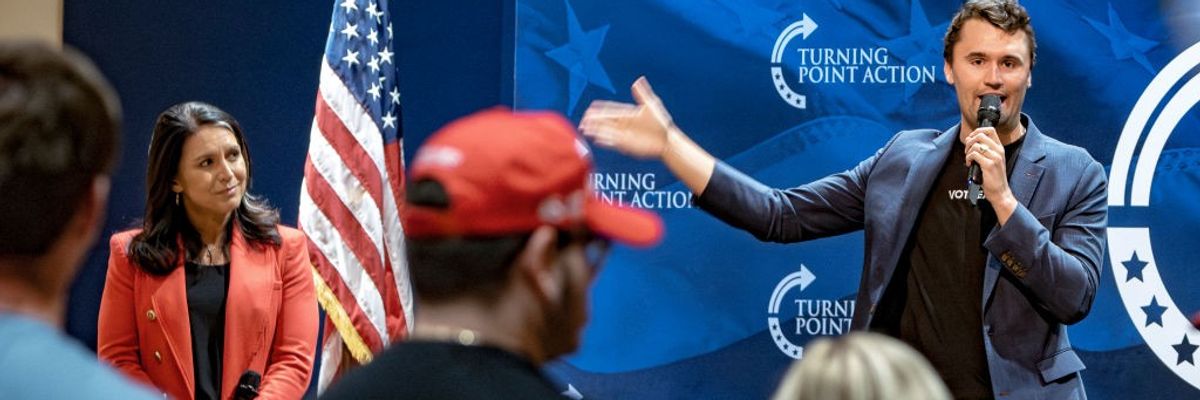 Tulsi Gabbard and Charlie Kirk at Turning Points Action