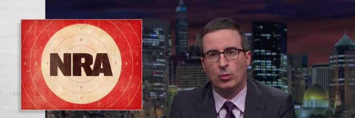 John Oliver Condemns NRA's "Bleak Vision of America" as Transparent Plot to Sell Guns