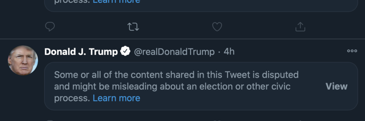 Calling Trump's Repeated Election Lies 'Dangerous' to Democracy, Watchdogs Urge Twitter to Suspend His Account