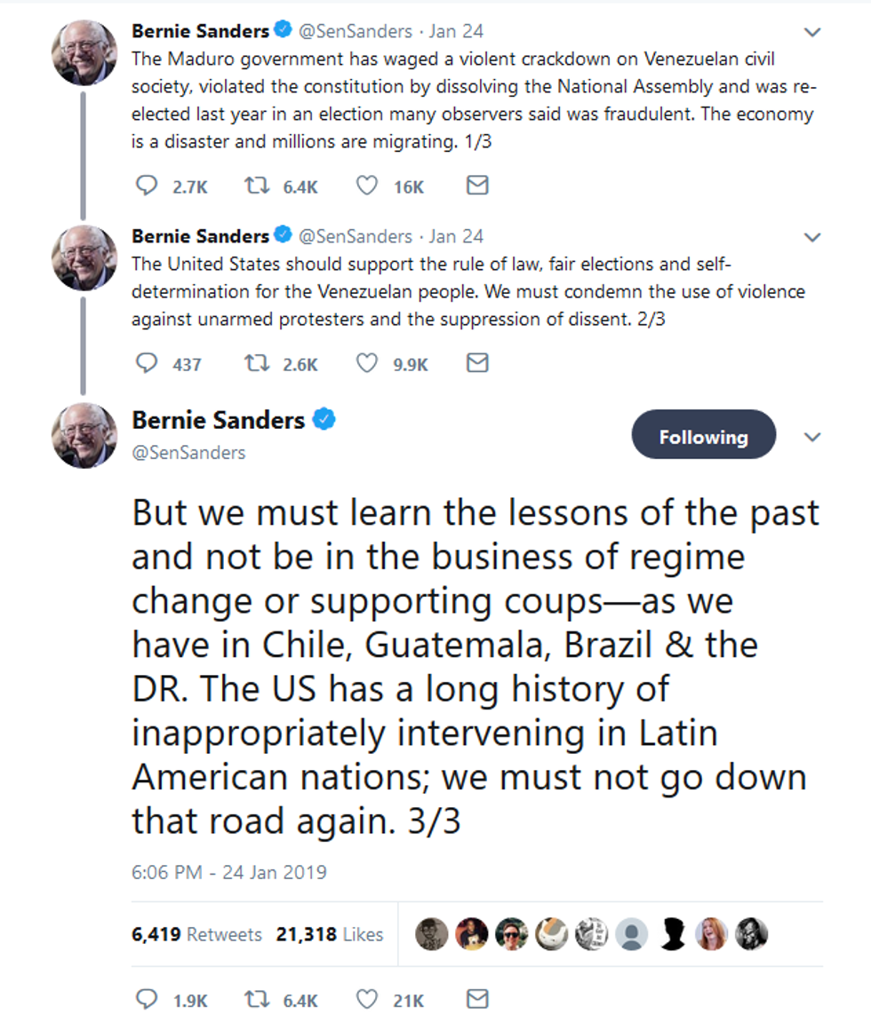 Twitter: 'The Maduro government has waged a violent crackdown on Venezuelan civil society'