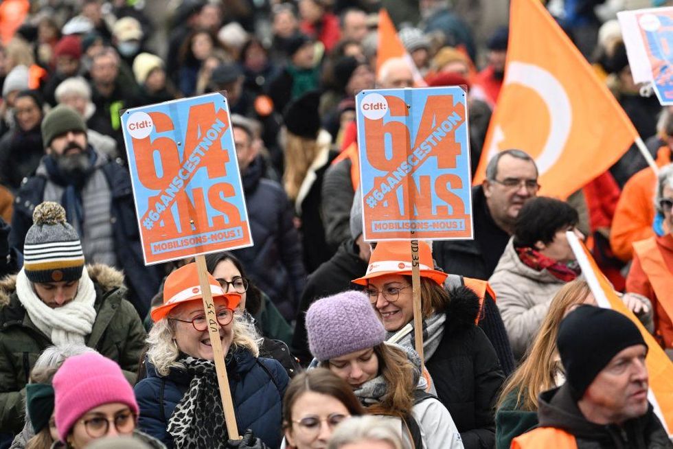 Two women during French protest