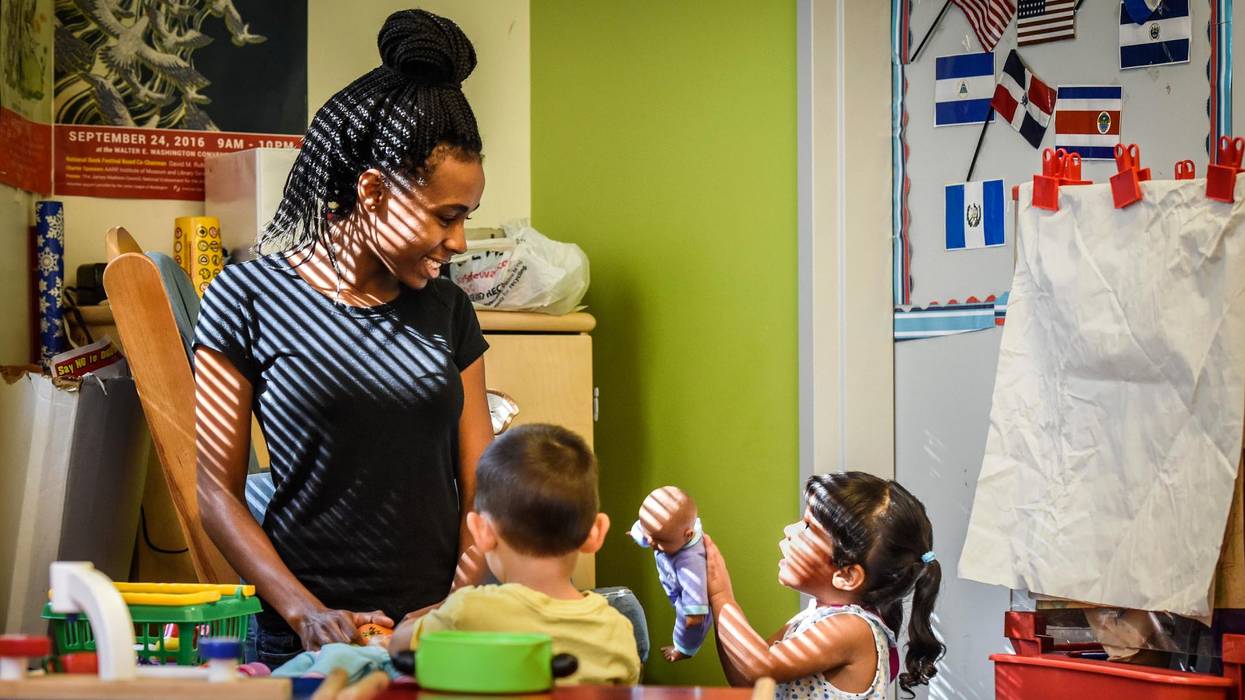 Tyonna Stinnie working toward her certification at SED Child Development Center training for potential childcare workers