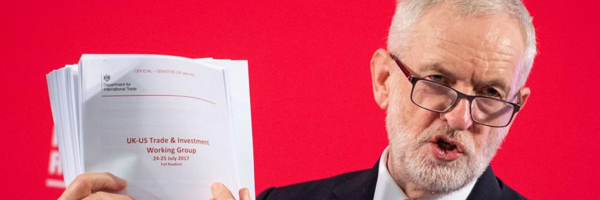 'Their Secret Agenda Today Is Exposed': Corbyn Says Leaked Trade Docs Show Tory Plan to Privatize NHS With Trump's Help