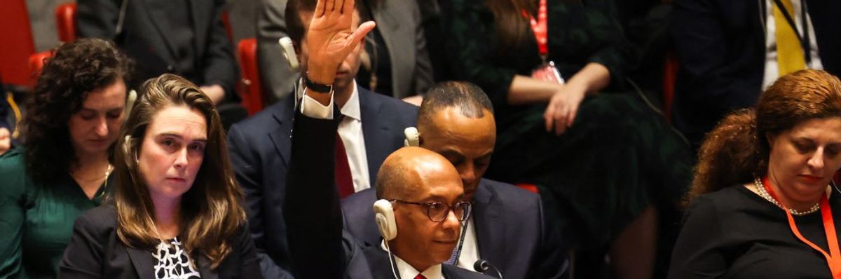 U.S. Alternate Representative to the U.N. Robert Wood vetoes Gaza cease-fire resolution