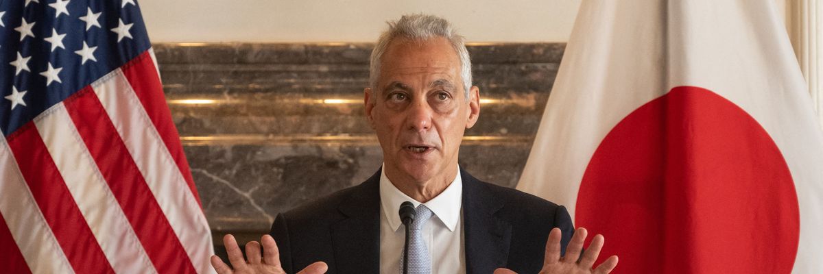 U.S. Ambassador to Japan Rahm Emanuel attends a press conference in Tokyo