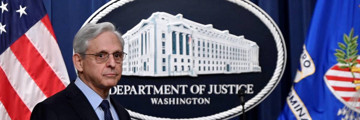 U.S. Attorney General Merrick Garland arrives at a press conference