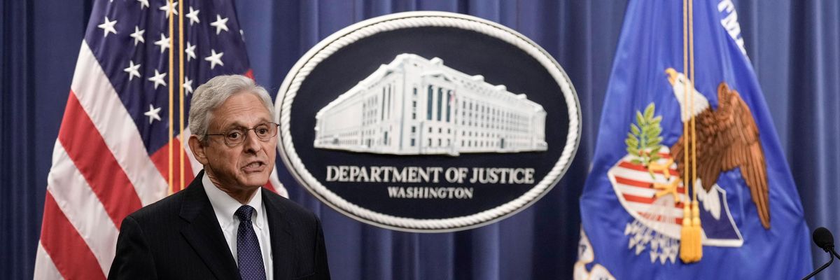 U.S. Attorney General Merrick Garland speaks to reporters