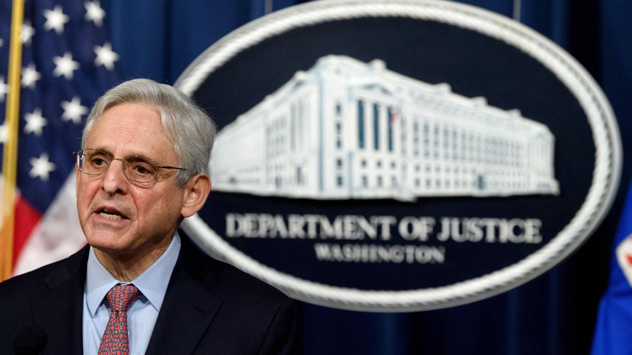 U.S. Attorney General Merrick Garland speaks to the press at the Justice Department in Washington, D.C. on February 22, 2022.
