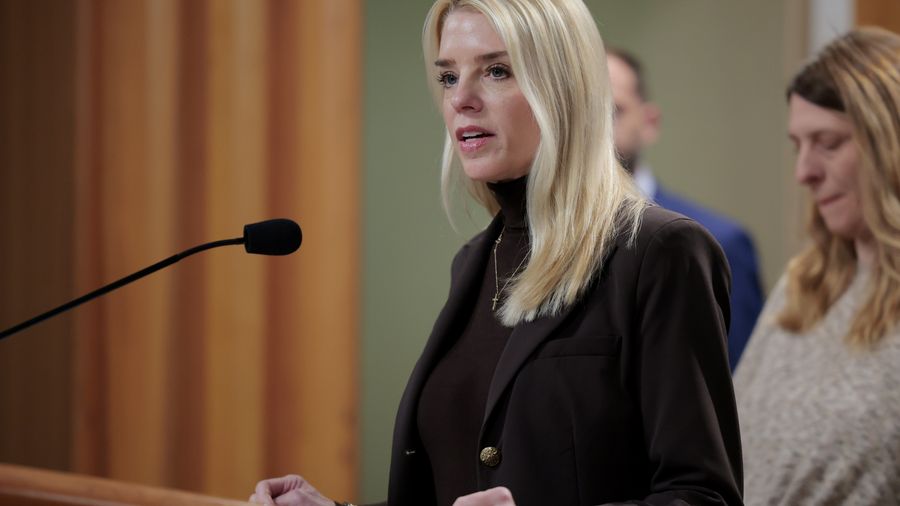 U.S. Attorney General Pam Bondi speaks during a news conference
