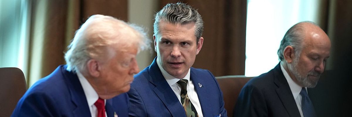 U.S. Defense Secretary Pete Hegseth and President Donald Trump