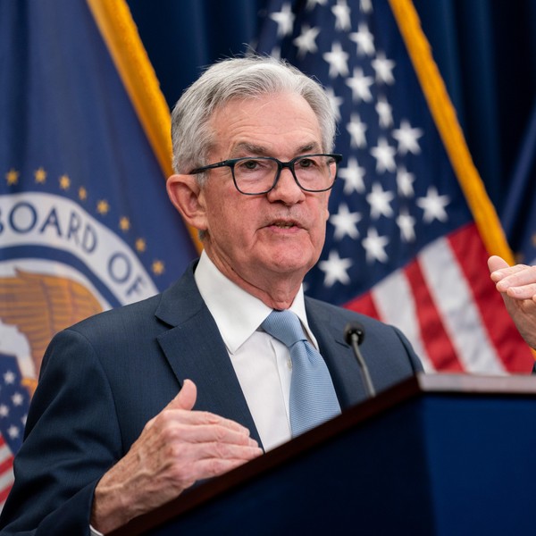 U.S. Federal Reserve Chair Jerome Powell attends a press conference