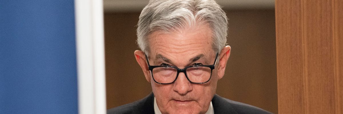 U.S. Federal Reserve Chair Jerome Powell attends a press conference