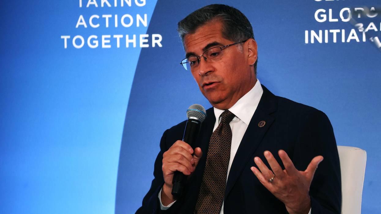 U.S. Health and Human Services Secretary Xavier Becerra speaks at an event