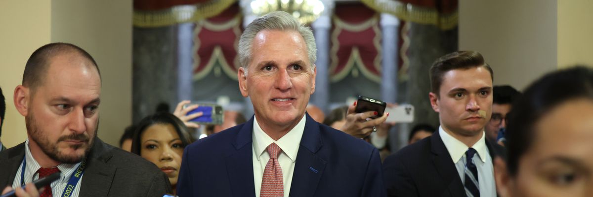 U.S. House Speaker Kevin McCarthy (R-Calif.) walks through the Capitol in Washington, D.C. on May 30, 2023.