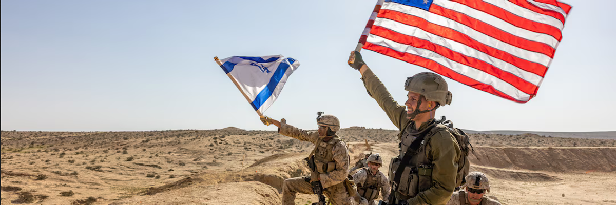 U.S. Marines and IDF soldiers in joint maneuver