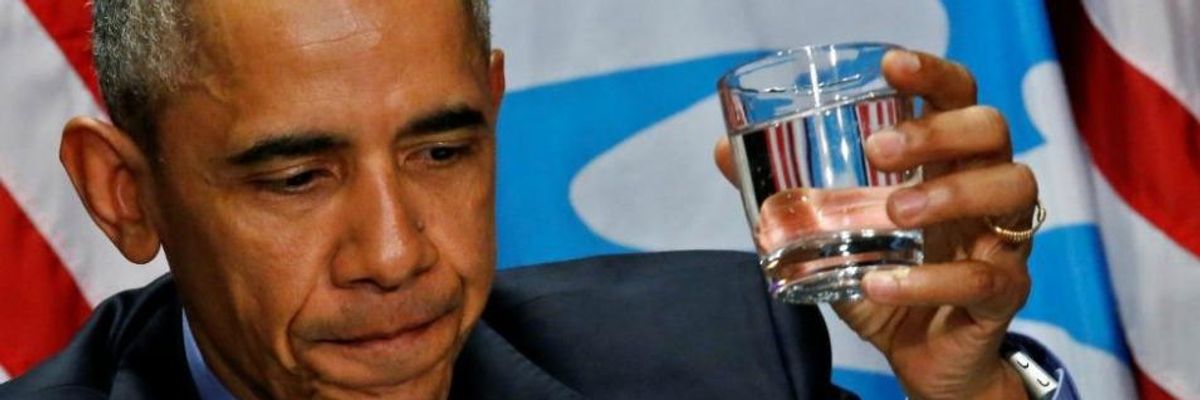 In Flint, Obama Sips the Water that "Corrosive" Austerity Poisoned